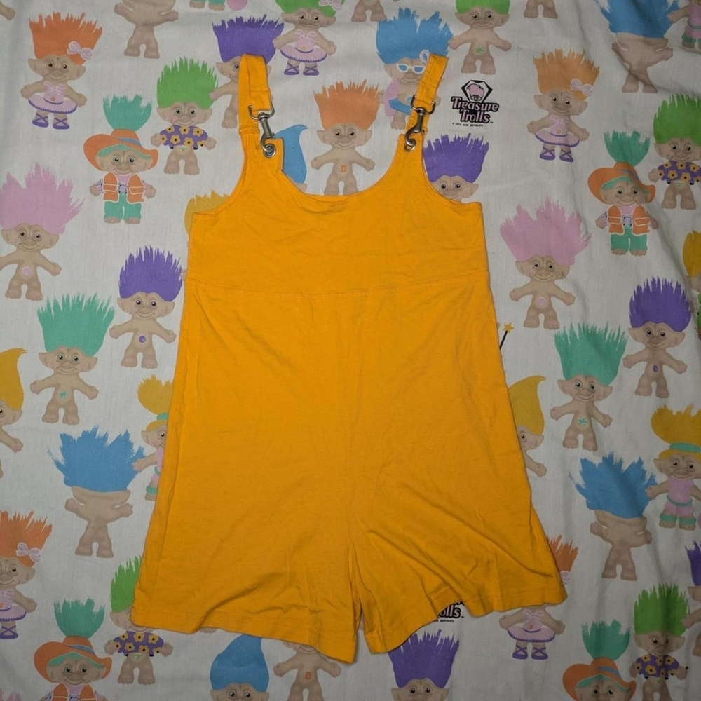 Vintage 90s Orange Baggy Lounge/Workout Romper Size Small